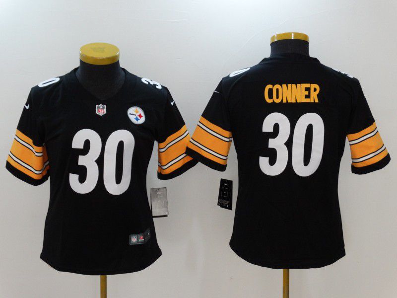 Women Pittsburgh Steelers #30 Conner Black Nike Vapor Untouchable Limited NFL Jerseys->women nfl jersey->Women Jersey